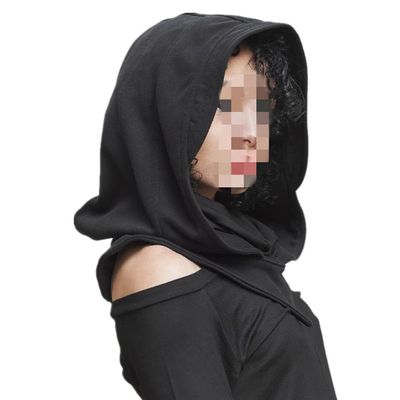 BLESSUME Friar Medieval Hooded Robe Monk Renaissance Priest Robe Halloween Cosplay Costume (One Size, Black Steampunk Hood)