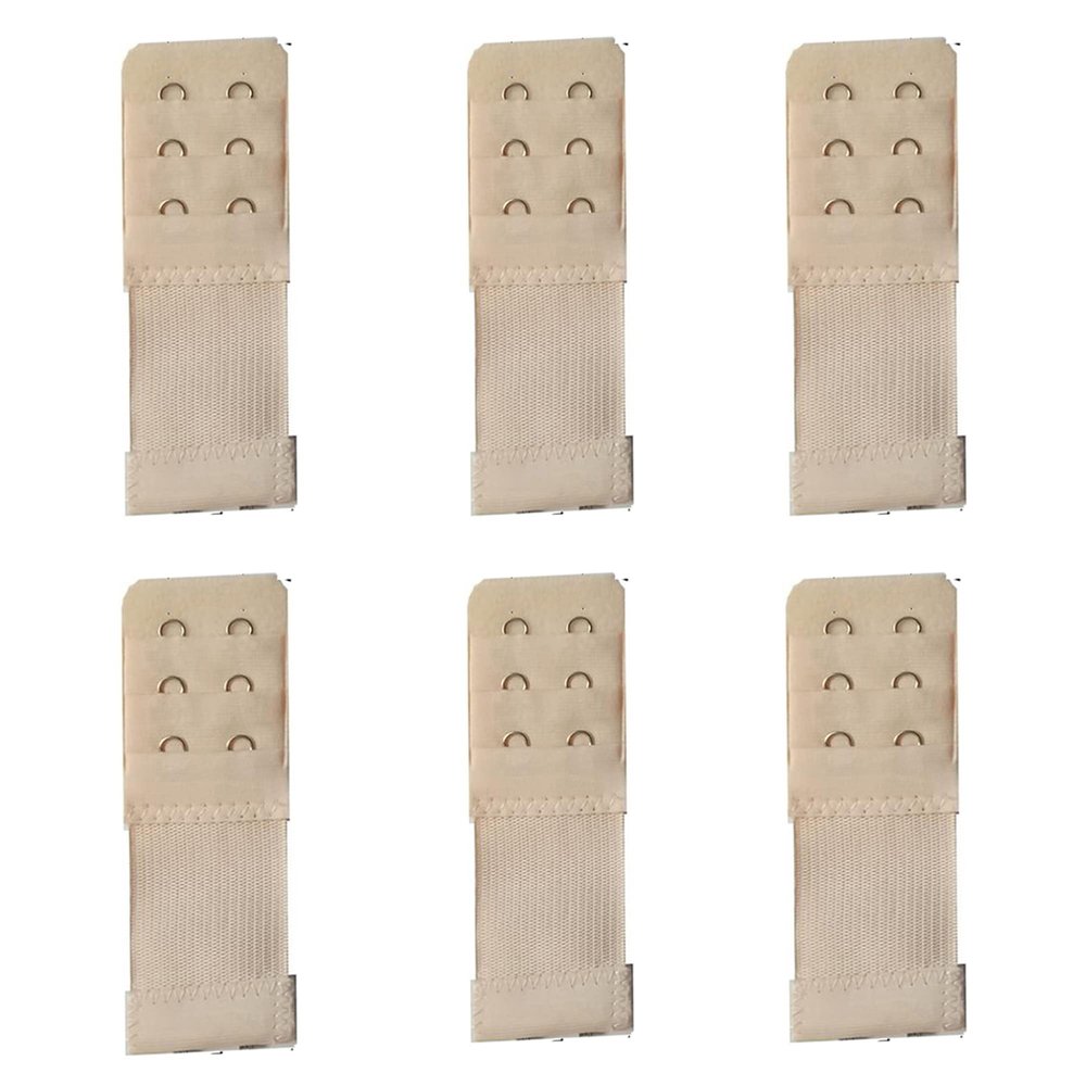 9 Pcs Women's Bra Extender 2 Hooks/ 3 Hooks/ 4 Hooks Elastic Bra Extension Strap Bra Lingerie Extenders, White/Black/Beige (2 Hooks 6pcs color)
