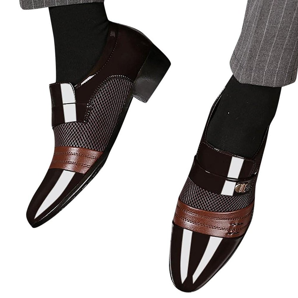 Hbeylia Men's Oxfords Dress Shoes Classic Fashion Formal Pu Leather Tuxedo Oxford Wingtip Dress Shoes For Men Business Office Work Wedding Party