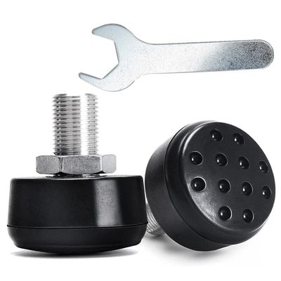 Gefemini 2 Pcs 85A Roller Skates Toe Stops with 9/16" Bolt Adjustable Rubber Brake Block Stoppers for Quad Skates High-Elastic Skates with Wrench(Black Round with Hole Brake Head 2+Wrench)
