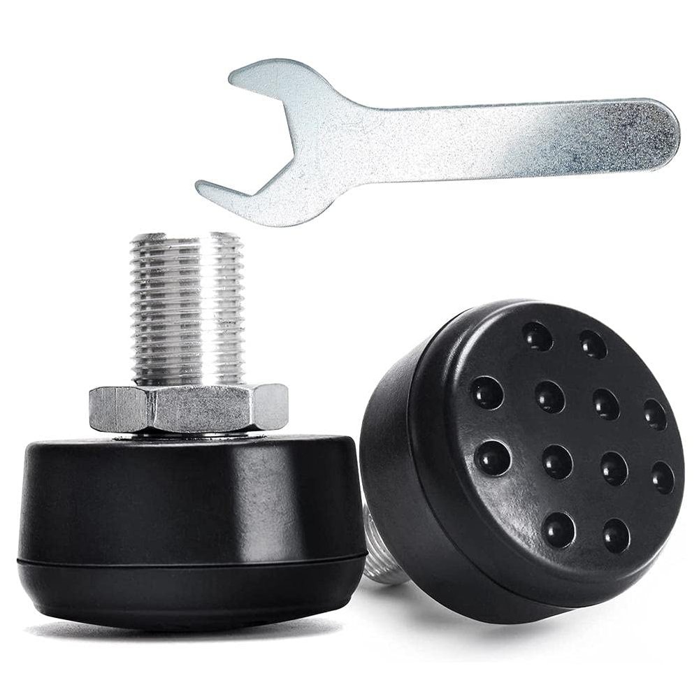 Gefemini 2 Pcs 85A Roller Skates Toe Stops with 9/16" Bolt Adjustable Rubber Brake Block Stoppers for Quad Skates High-Elastic Skates with Wrench(Black Round with Hole Brake Head 2+Wrench)