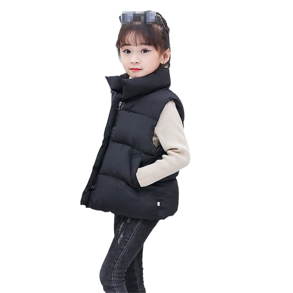 FLZS 4-12 Years Children Warm Vest Jacket Coat Kids Boy Girls Down Kids Down Vests Black 12