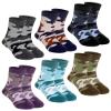 DoSmart Children's Winter Warm Wool Solid Color Socks Kids Boy Girls Thermal Crew Socks 6 Pairs (6 Pairs Camouflage, 4-7 Years) view 1