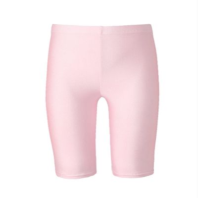Hansber Kids Girls Basic Solid Color Dance Shorts Stretch Nylon Short Leggings Gymnastics Running Yoga Pants Trousers Pink 2-3 Years