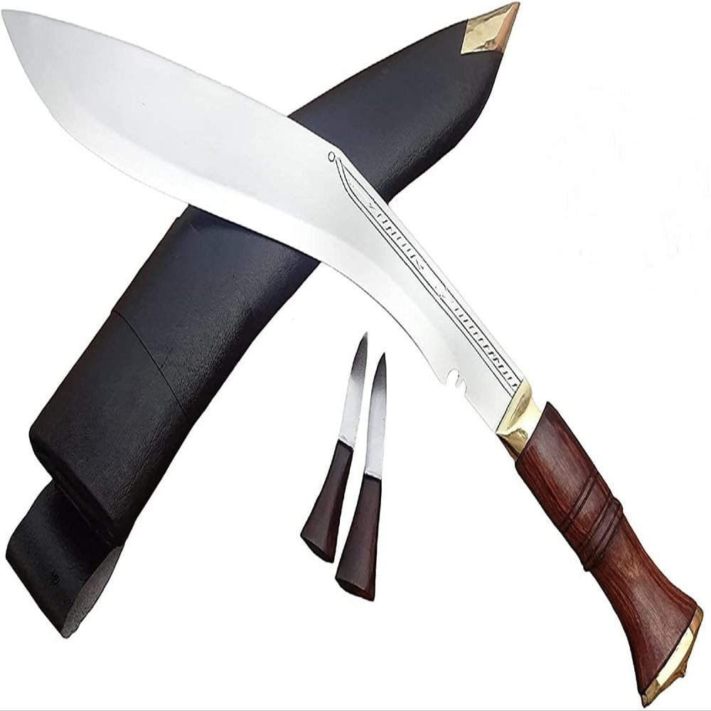 EGKH-Khukuri,kukuri,kukri-18'' Bhojpure scarificial Nepali handmade knife with Wooden Handle Camping and Hunting Knife -Historical Issue Kukri-Handforged Khukuri
