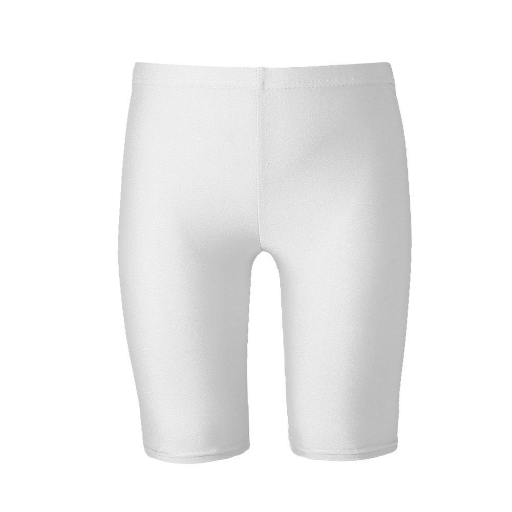 Hansber Kids Girls Basic Solid Color Dance Shorts Stretch Nylon Short Leggings Gymnastics Running Yoga Pants Trousers Gray 5-6 Years