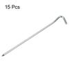 uxcell Tent Pegs, 7.87 Inch Carbon Steel Tent Stakes with Hook for Camping Garden Edging Fence 15pcs view 3