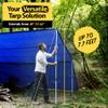 Everbeam Telescopic Tarp Pole for Camping, Hiking, Fishing - Adjustable Aluminium Rods Extend To 92" - Portable & Lightweight, Ideal for Awning, Tent Fly - Includes Guy Lines, Stakes, Carry Bag-2 Pack view 2