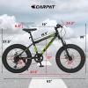 Elecony Ecarpat 20/24/26 Inch Fat Tire Mountain Bike Teenages Boys Girls 7/21 Speed, Front Suspension Disc Brake Bicycle, Carbon Steel Frame Mountain Trail Bike, Beach Bicycle view 3