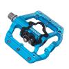 FOOKER MTB Mountain Bike Pedals 3 Bearing Flat Platform Compatible with Dual Function Sealed Clipless Aluminum 9/16" Pedals with Cleats for Road (Blue 3 Bearings) view 1