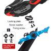 FOOKER MTB Mountain Bike Pedals 3 Bearing Flat Platform Compatible with Dual Function Sealed Clipless Aluminum 9/16" Pedals with Cleats for Road (Blue 3 Bearings) view 2