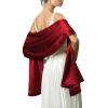 wonderfulstore Satin Bridal Bridesmaid Wedding/Prom Shawl/Stole/Wrap/Bolero/Pashminas/Cover Up (Burgundy, 240 * 65cm/95x26) view 1