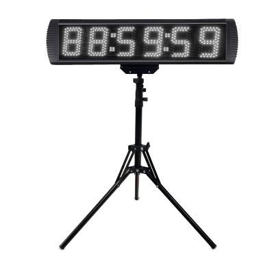 GANXIN 5 Inch LED Race Clock with Tripod for Running Events,Marathon Countdown Clock,Gym Timer Clock,Count Up,Stopwatch,Wireless Remote Control&APP Control,5 Levels Brightness Adjustable (White)