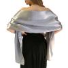 wonderfulstore Satin Bridal Bridesmaid Wedding/Prom Shawl/Stole/Wrap/Bolero/Pashminas/Cover Up (Silver, 240*65cm/95*26inch) view 1
