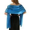 wonderfulstore Satin Bridal Bridesmaid Wedding/Prom Shawl/Stole/Wrap/Bolero/Pashminas/Cover Up (Lake blue, 240*65cm/95x26) view 1