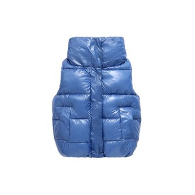 FLZS Children's Vest Parent-Child Wear Shiny Boys Girls Outing 4-14 Kids Cotton Vest Bule 9T