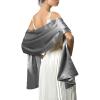 wonderfulstore Satin Bridal Bridesmaid Wedding/Prom Shawl/Stole/Wrap/Bolero/Pashminas/Cover Up (Silver gray, 240*65cm/95x26) view 3