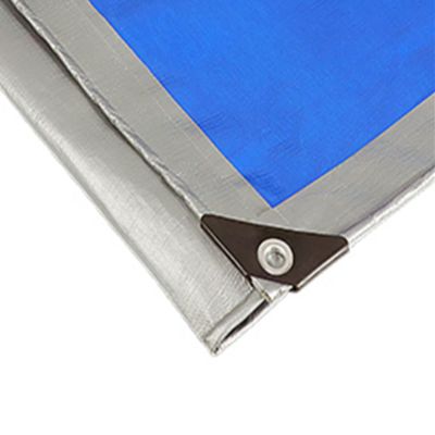 HYHMJ-Tarpaulin 0.32mm Waterproof Heavy Duty Ground Sheet, with Buttonhole Reinforced Edges, Outdoor Canvas for Camping Trucks, 160g/m,Silver blue,2.8x4.8m