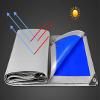 HYHMJ-Tarpaulin 0.32mm Waterproof Heavy Duty Ground Sheet, with Buttonhole Reinforced Edges, Outdoor Canvas for Camping Trucks, 160g/m,Silver blue,2.8x4.8m view 2