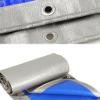 HYHMJ-Tarpaulin 0.32mm Waterproof Heavy Duty Ground Sheet, with Buttonhole Reinforced Edges, Outdoor Canvas for Camping Trucks, 160g/m,Silver blue,2.8x4.8m view 4