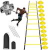 Football Training Equipment | Speed Agility Training Set, Including 1 Agility Ladder, 4 Steel Piles,12 Disc Cones ,1 Resistance Umbrella .| for Athletes/Sports Including Football & Basketball(Yellow) view 1