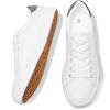 FRACORA Mens Canvas Shoes White Black Sneakers Low Top Lace Up Casual Shoe(Milk White, US9) view 1
