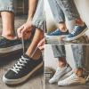 FRACORA Mens Canvas Shoes White Black Sneakers Low Top Lace Up Casual Shoe(Milk White, US9) view 2