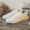 FRACORA Mens Canvas Shoes White Black Sneakers Low Top Lace Up Casual Shoe(Milk White, US9) view 3