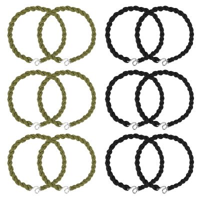 Molain 12 Pcs Boot Blousers Straps Elastic Boot Bands Shoelace Boot Blousing Straps Garters with Metal Hooks for Navy Army Air Force Camping Climbing Tools (Green/black)