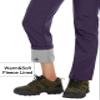 MAGCOMSEN Womens Fleece Lined Waterproof Insulated Snow Ski Pants Winter Warm Hiking Travel Pants Cold Weather Purple XXL view 3