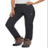 MAGCOMSEN Women's Fleece Lined Waterproof Insulated Winter Pants Outdoor Snow Ski Pants Warm Hiking Softshell Black XL view 1