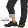 MAGCOMSEN Women's Fleece Lined Waterproof Insulated Winter Pants Outdoor Snow Ski Pants Warm Hiking Softshell Black XL view 3