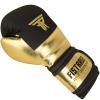FISTRAGE Boxing Gloves Metallic Leather MMA Training Muay Thai Kick Boxing Sparring Heavy Bag Workout Glove Mitts for Men & Women (Golden-Black, 10 OZ) view 2