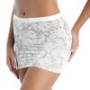 Yihuimin Women's Transparent Floral Lace Mini Skirt Bandage Bodycon Night Party Clubwear White One Size view 3