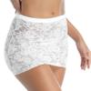 Yihuimin Women's Transparent Floral Lace Mini Skirt Bandage Bodycon Night Party Clubwear White One Size view 4