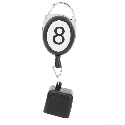 VGEBY Portable Retractable Billiards Snooker Pool Rod Chalk Holder Retractable Drawing Belt Clip Key Loop Black