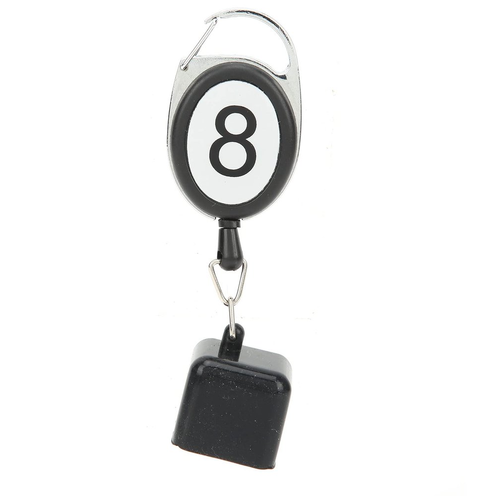 VGEBY Portable Retractable Billiards Snooker Pool Rod Chalk Holder Retractable Drawing Belt Clip Key Loop Black