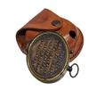 Vintage Antique and Copper Brass Go Confidently Compass with Red Leather Case view 1