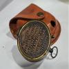 Vintage Antique and Copper Brass Go Confidently Compass with Red Leather Case view 2