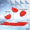 Superio Toboggan Snow Sleds, 3 Pack- 46 Plastic Open Back Slider for Kids and Adults- Heavy Duty Sleds with Holes for Pull Ropes (Ropes Excluded) for Downhill Sledding, Winter Outdoor Sports, (Red) view 3