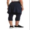HOKOYI Women's Modest Skirted Capri Pants with 2 Pockets Workout Knee Length Skort Cropped Leggings ny XXL Navy view 2