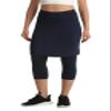 HOKOYI Women's Modest Skirted Capri Pants with 2 Pockets Workout Knee Length Skort Cropped Leggings ny XXL Navy view 3