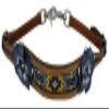 Showman 3D Blue Flower Leather Wither Strap w/ Beaded Center view 1