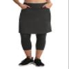 Modest Skirt with Leggings Attached for Women Workout Knee Length Skort Capris Pants with 2 Pockets d_gy xl view 1