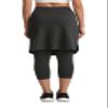 Modest Skirt with Leggings Attached for Women Workout Knee Length Skort Capris Pants with 2 Pockets d_gy xl view 2