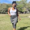 Modest Skirt with Leggings Attached for Women Workout Knee Length Skort Capris Pants with 2 Pockets d_gy xl view 3