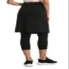 Women's Modest Skirted Capri Pants with 2 Pockets Workout Knee Length Skort Cropped Leggings bk m Black view 4