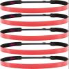 Hipsy Regular Size, Women's Adjustable No Slip Skinny Tech Sport Headband 5-Pack (Red Tech 5pk) view 1