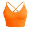 Design by Olivia Women's Seamless Padded Workout Sports Bra Cami Cropped Yoga Tank Top with Adjustable Straps Neon Orange SM view 1