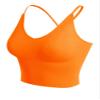 Design by Olivia Women's Seamless Padded Workout Sports Bra Cami Cropped Yoga Tank Top with Adjustable Straps Neon Orange SM view 2